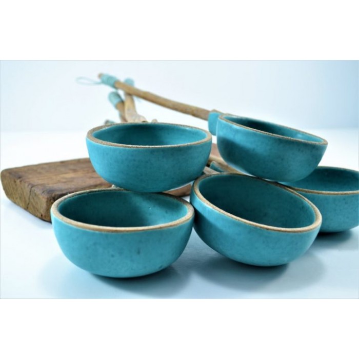 Κουτάλα με λαβή από φυσικό ξύλο συκιάς. Homatino ceramics workshop 