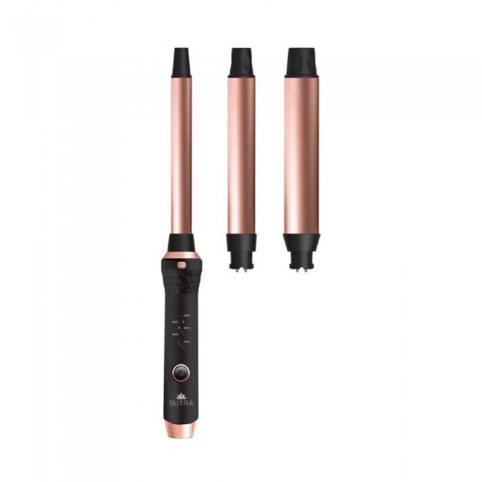 Sutra Clipless Curling Set Black/Rose Gold – Interchangeable